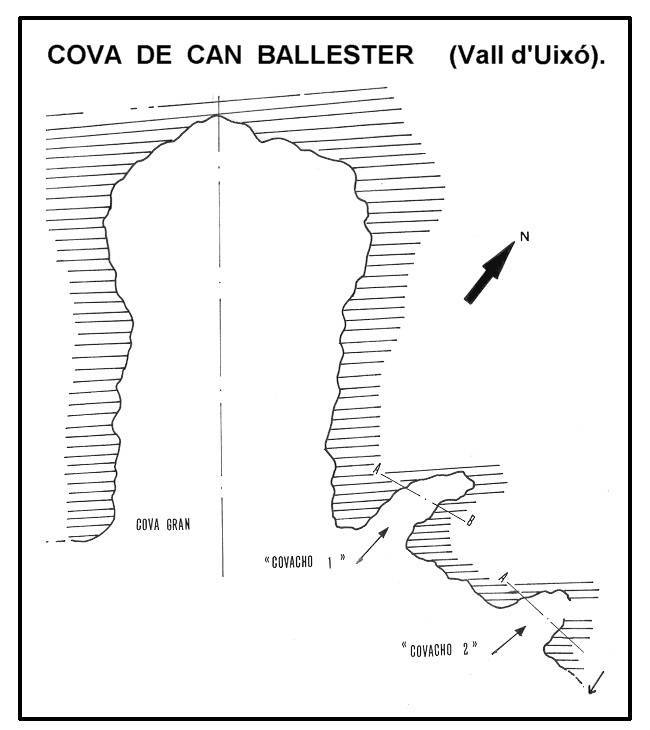  Planta de la Cova de can Ballester, francesc Gusi i Carme Olària, 1981